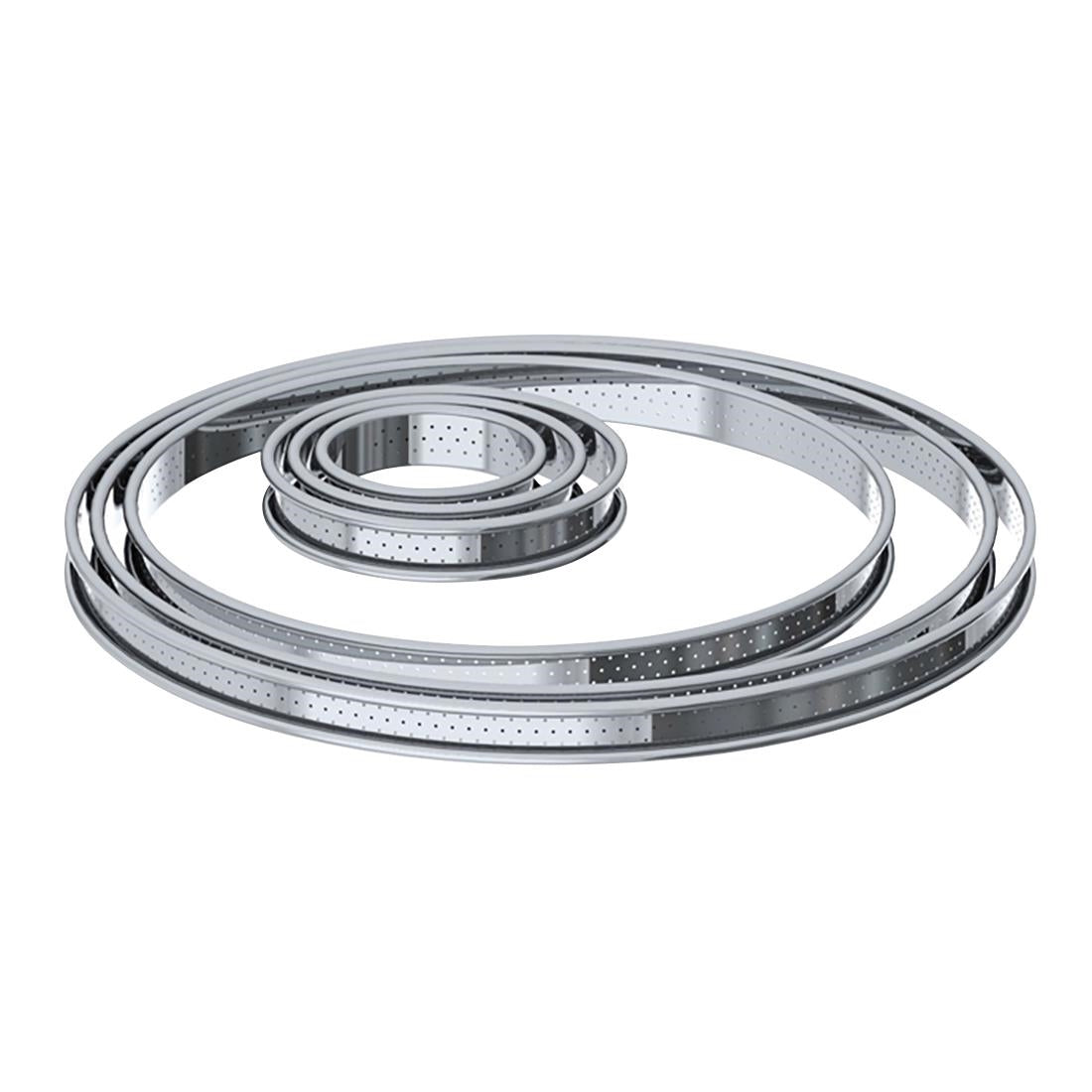De Buyer Perforated Tart Ring Rolled Edge 260mm