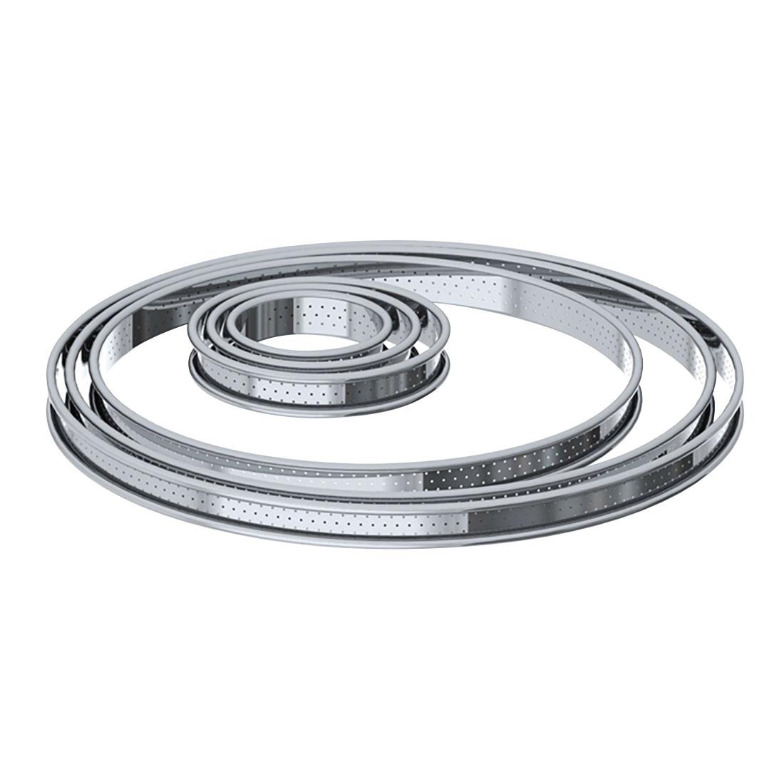 De Buyer Perforated Tart Ring Rolled Edge 280mm