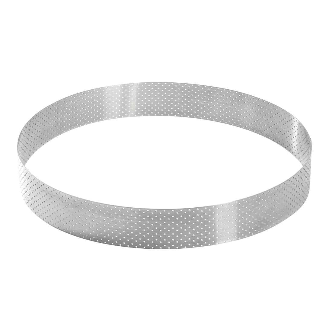 De Buyer Perforated Stainless Steel Straight Tart Ring 245x35mm