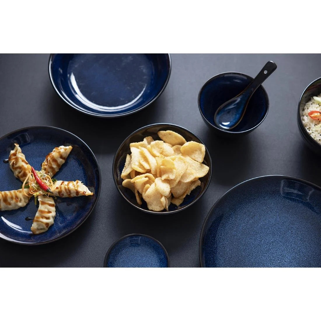 Olympia Luna Midnight Blue Footed Bowls 115mm (8 Pack)