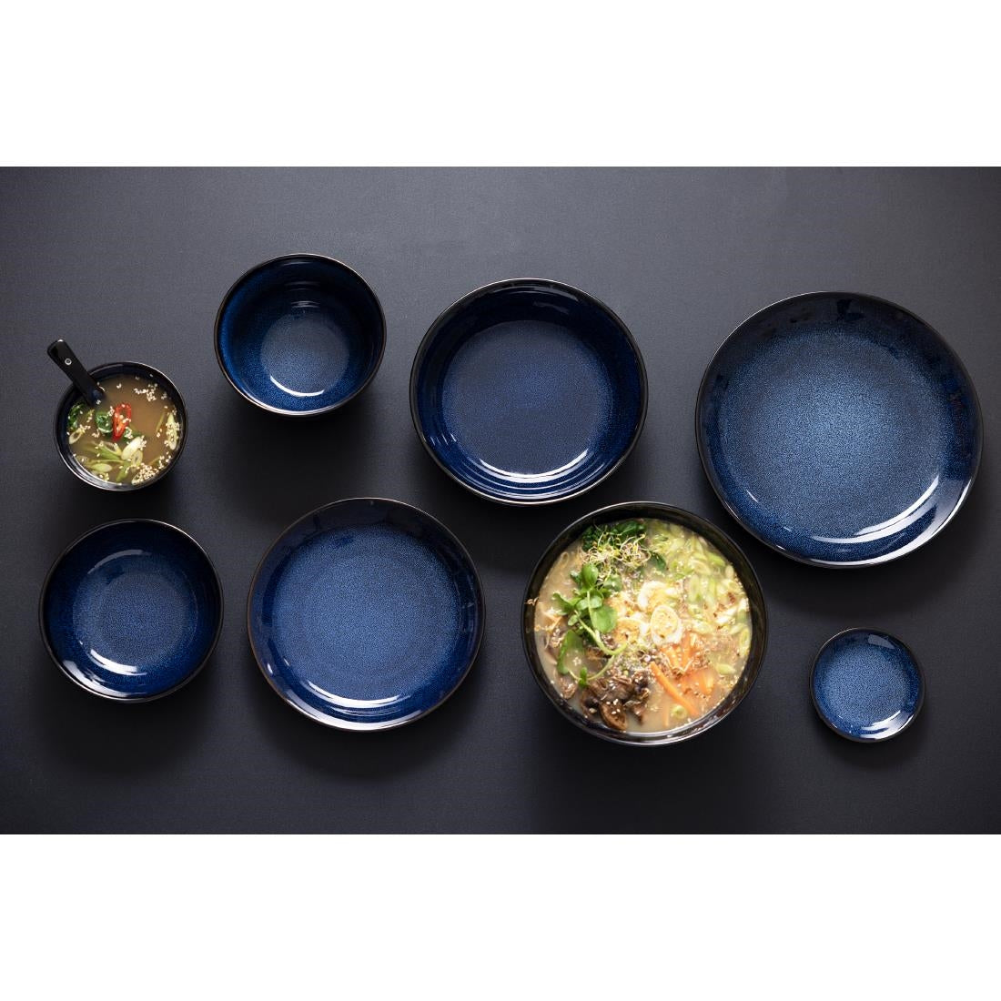 Olympia Luna Midnight Blue Footed Bowls 150mm (6 Pack)
