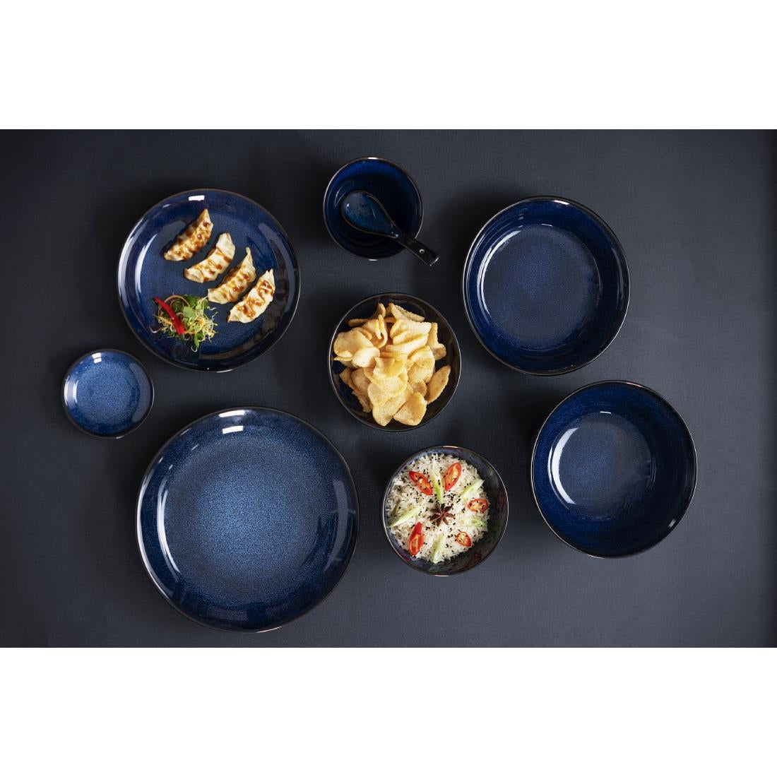 Olympia Luna Midnight Blue Soy Dishes 100mm (12 Pack)