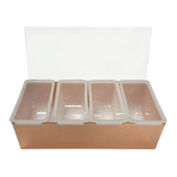 Beaumont 4 Part Stainless Steel Condiment Holder Copper Plated