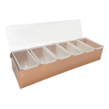 Beaumont 6 Part Stainless Steel Condiment Holder Copper Plated