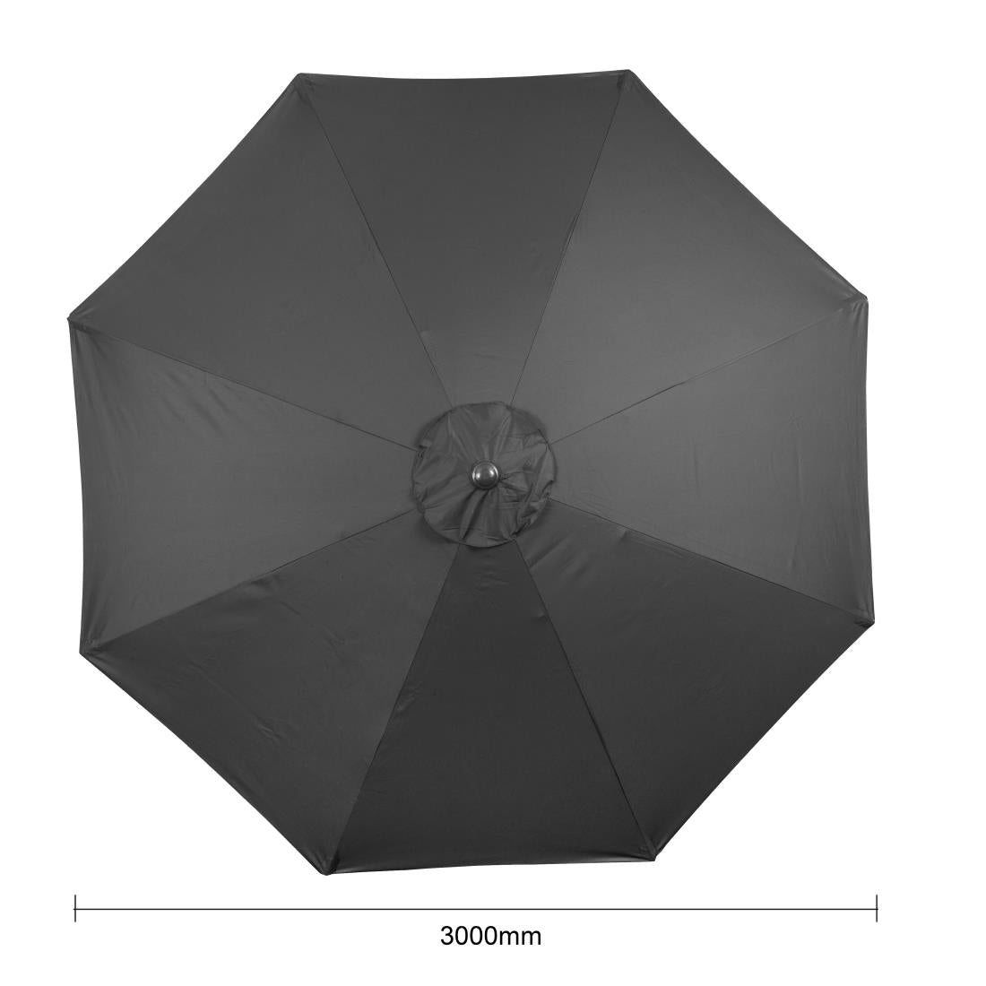 Bolero Seville Round Parasol 3m Diameter Black