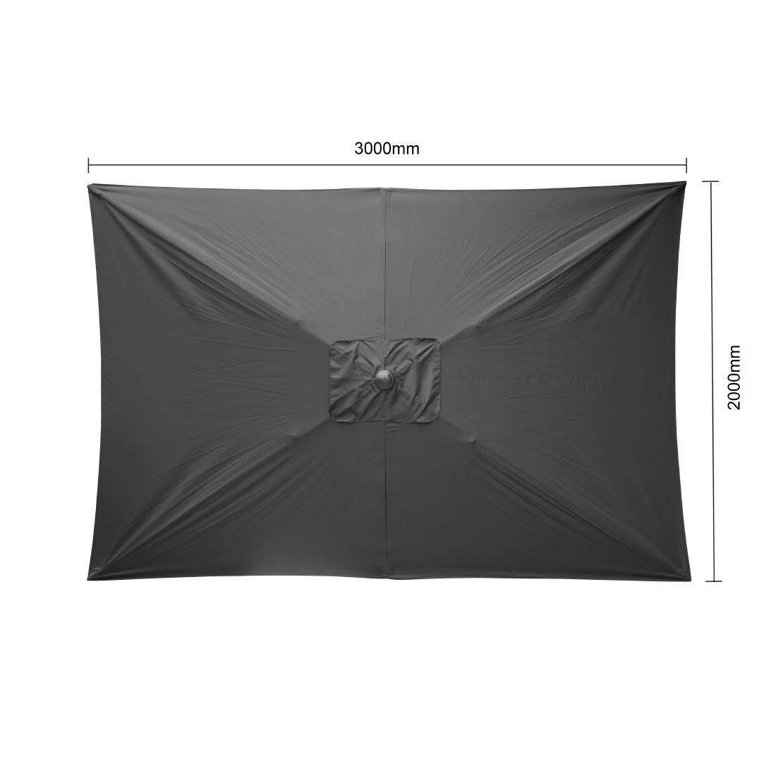 Bolero Seville Rectangular Parasol 2x3m Black