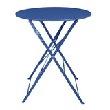 Bolero Perth Dark Navy Pavement Style Steel Table Round 600mm
