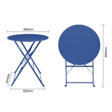 Bolero Perth Dark Navy Pavement Style Steel Table Round 600mm