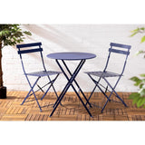 Bolero Perth Dark Navy Pavement Style Steel Table Round 600mm