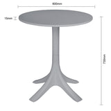 Bolero Lorenzo 600mm Round Café Table - Medium Grey