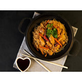 Dexam School of Wok Pre-Seasoned Cast Iron Flat Base Wok 300mm