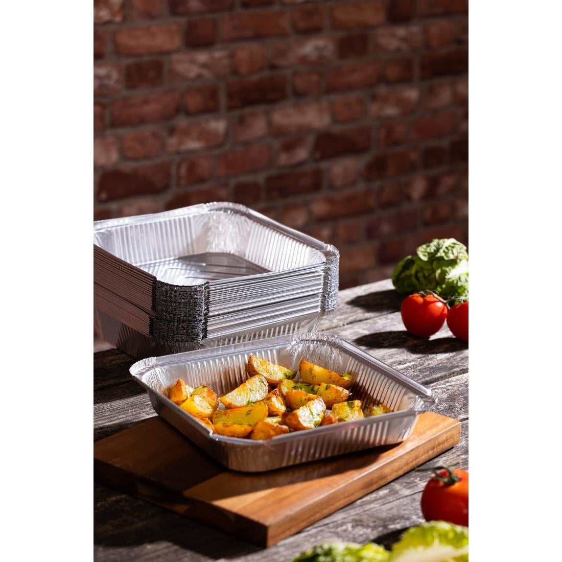 Fiesta Recyclable Shallow Foil Containers 1580ml (200 Pack)