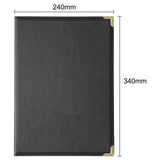 Olympia Faux Leather Menu Cover A4 Black
