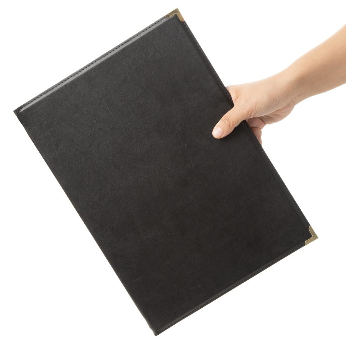 Olympia Faux Leather Menu Cover A4 Black