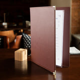 Olympia Faux Leather Menu Cover A4 Burgundy