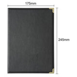 Olympia Faux Leather Menu Cover A5 Black