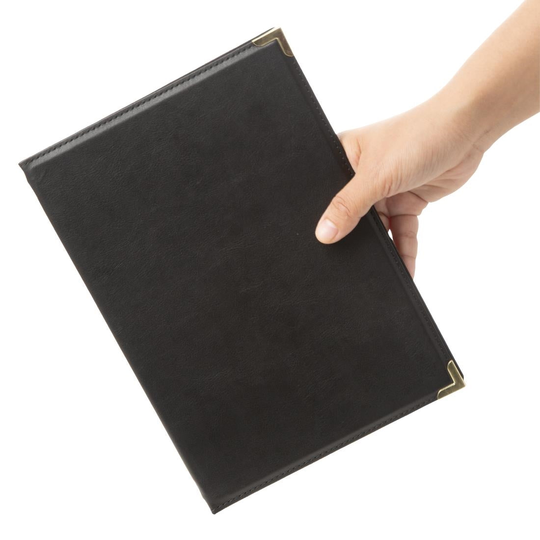 Olympia Faux Leather Menu Cover A5 Black