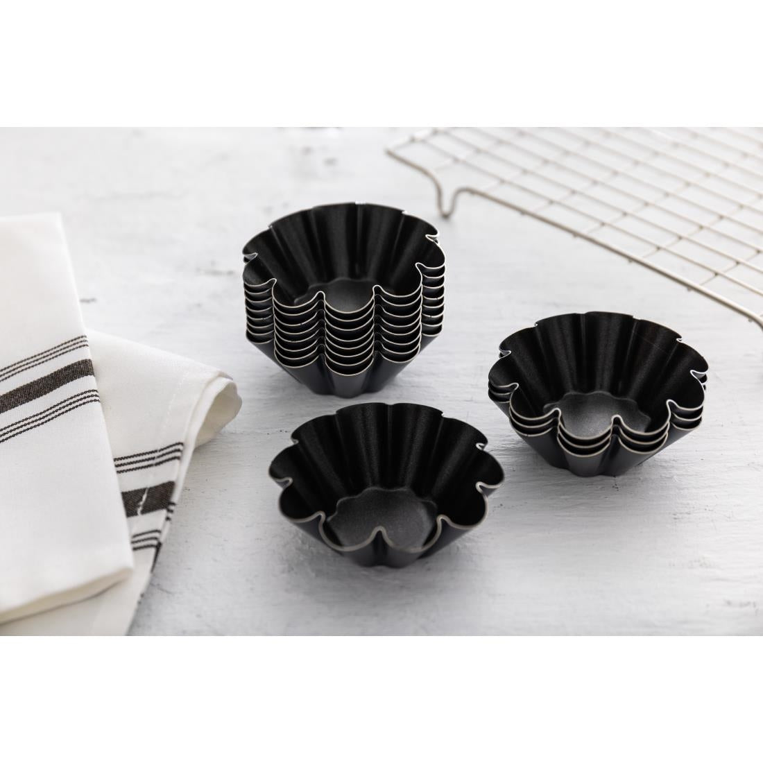 Matfer Bourgeat Non-Stick Mini Brioche Tin 75mm (12 Pack)