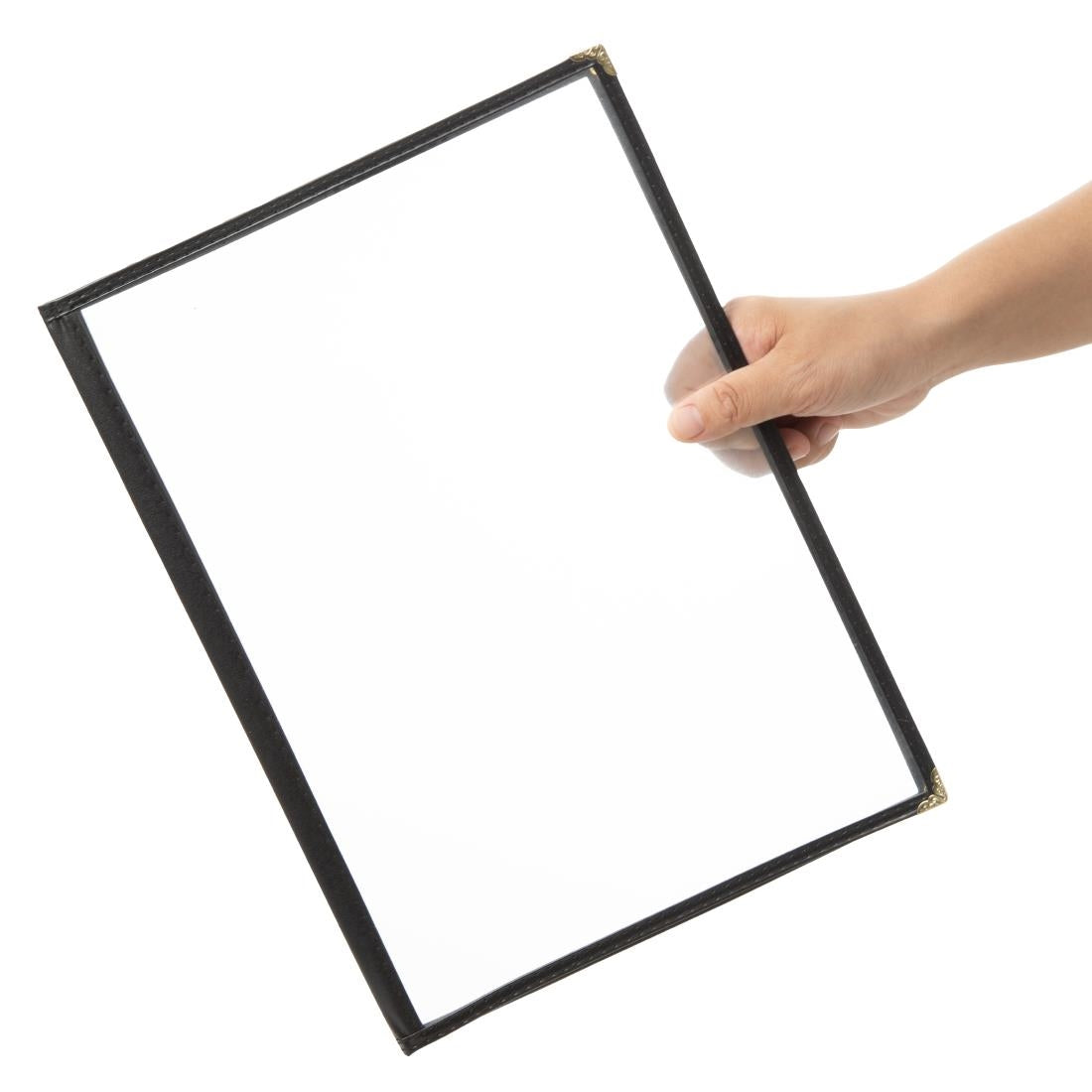 Olympia Four Page American Style Menu Cover A4 Black