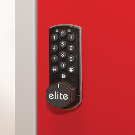 Elite Five Door Electronic Combination Locker Red