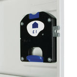Elite Three Door Coin Return Locker with Sloping Top White