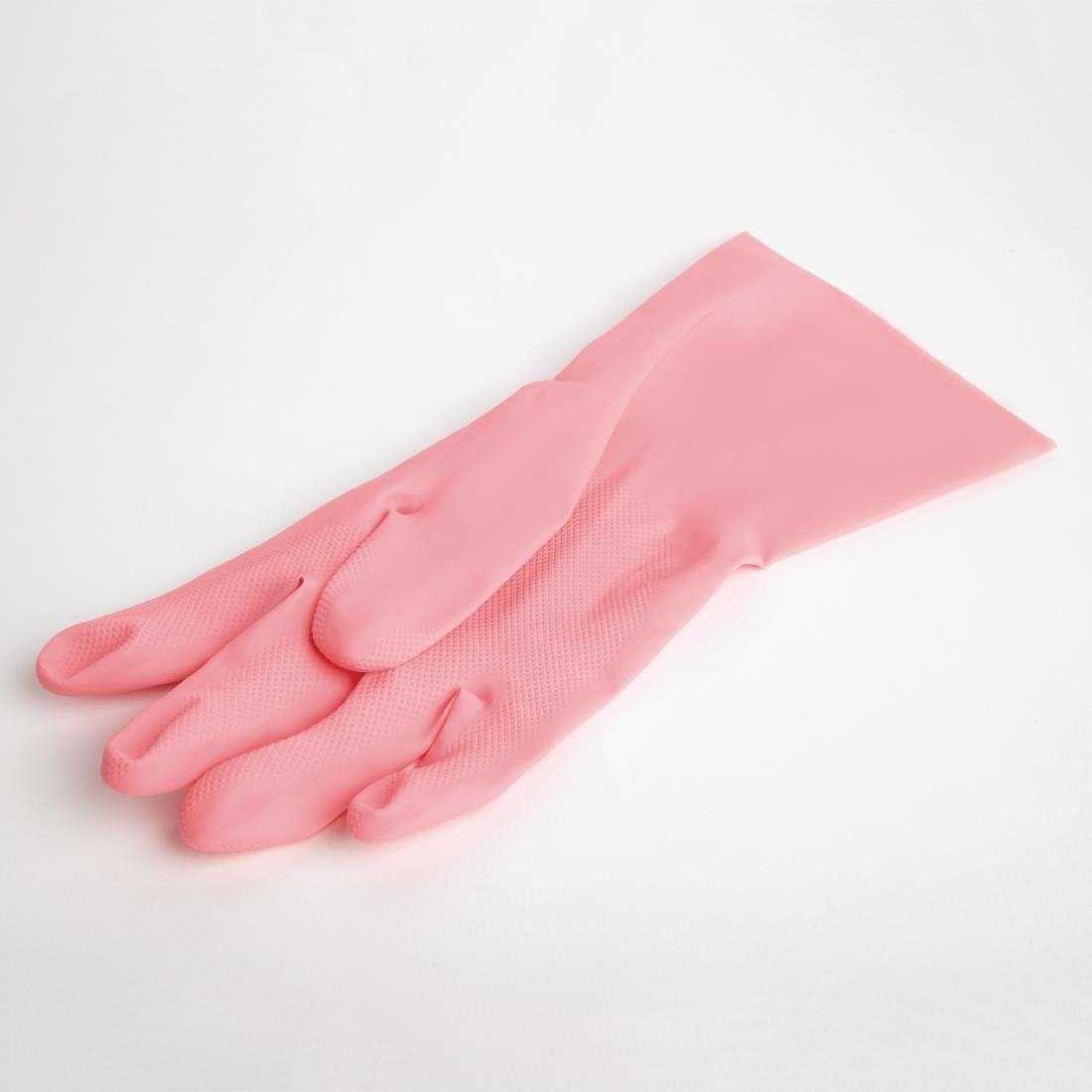 MAPA Vital 115 Liquid-Proof Light-Duty Janitorial Gloves Pink Medium