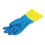 Mapa Alto 405 Liquid-Proof Heavy-Duty Janitorial Gloves Blue & Yellow Small