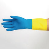 Mapa Alto 405 Liquid-Proof Heavy-Duty Janitorial Gloves Blue & Yellow Small