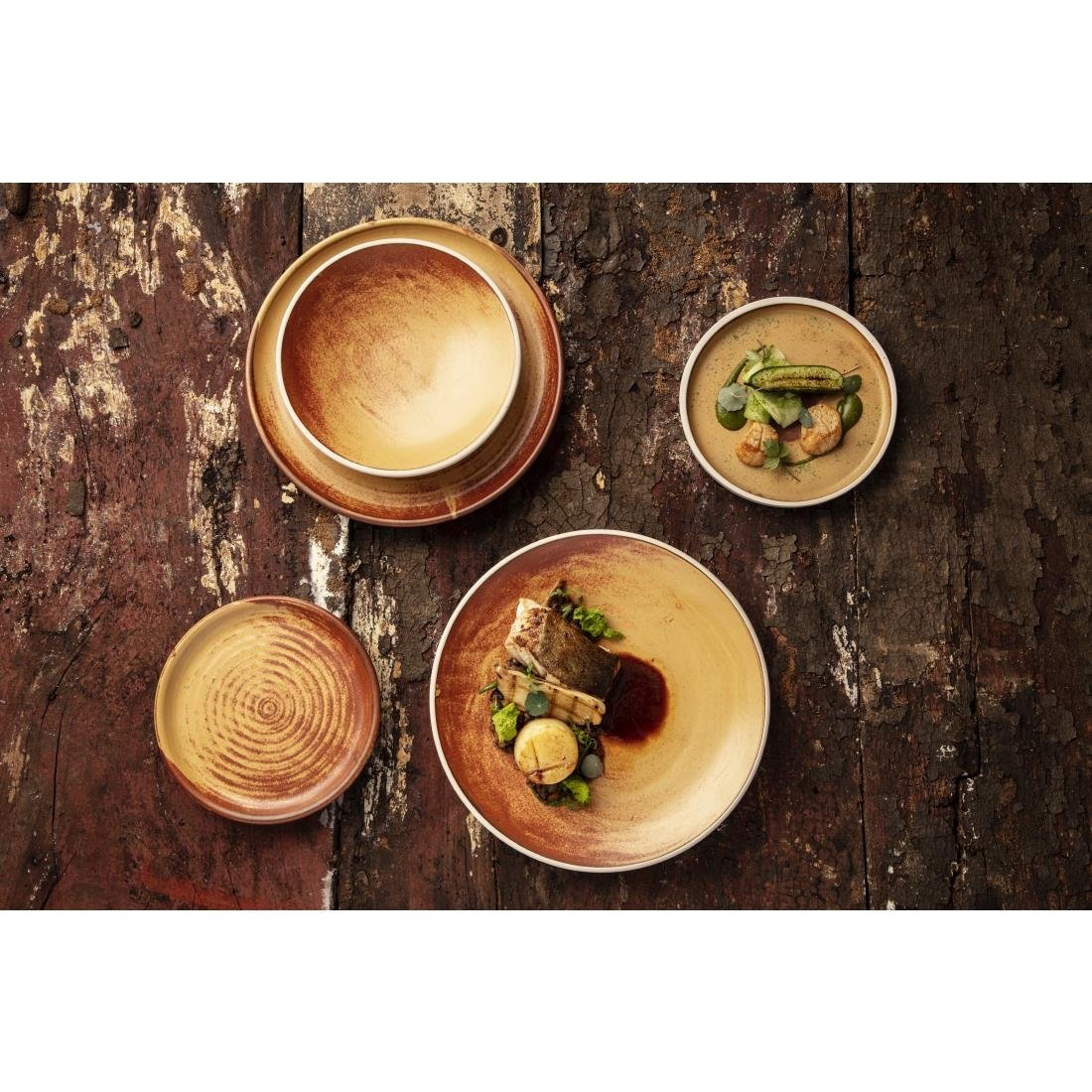 Olympia Canvas Flat Plates Sienna Rust 180mm (6 Pack)