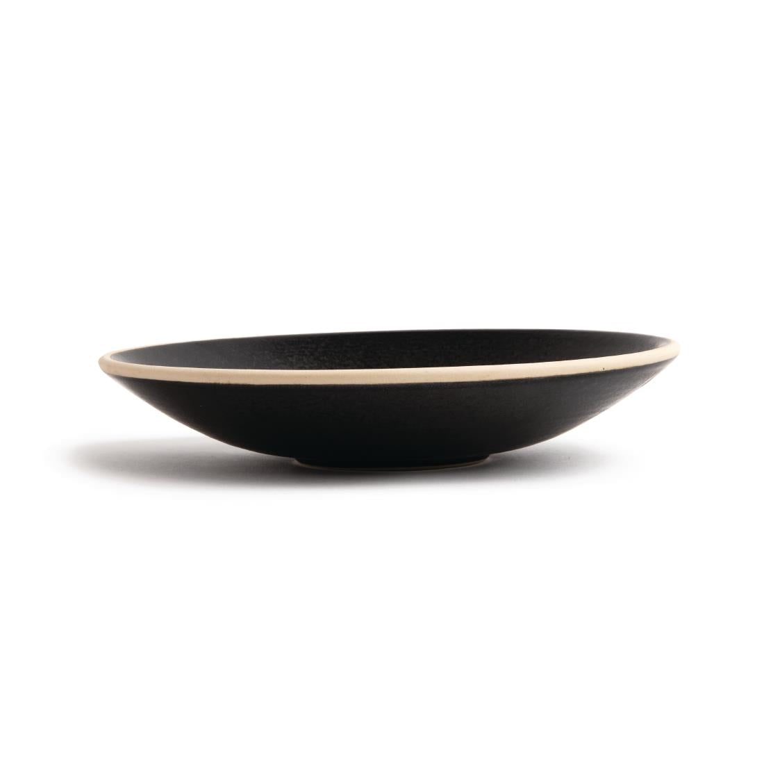 Olympia Canvas Shallow Tapered Bowls Delhi Black 200mm (6 Pack)