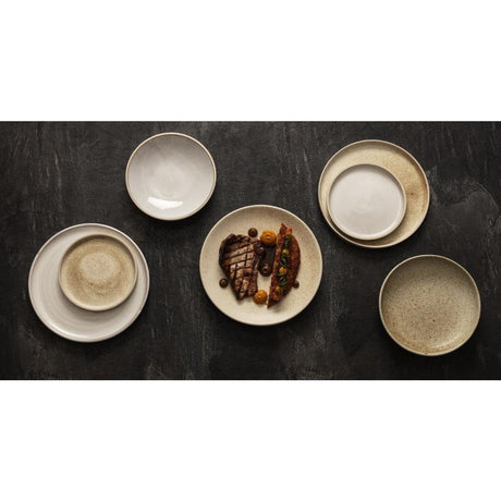Olympia Canvas Flat Round Plates Murano White 250mm (6 Pack)
