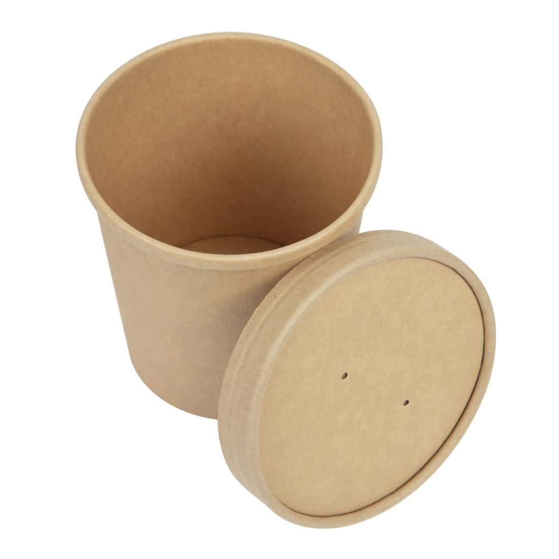 Colpac Recyclable Kraft Microwavable Soup Cup Lids 450ml (500 pack)
