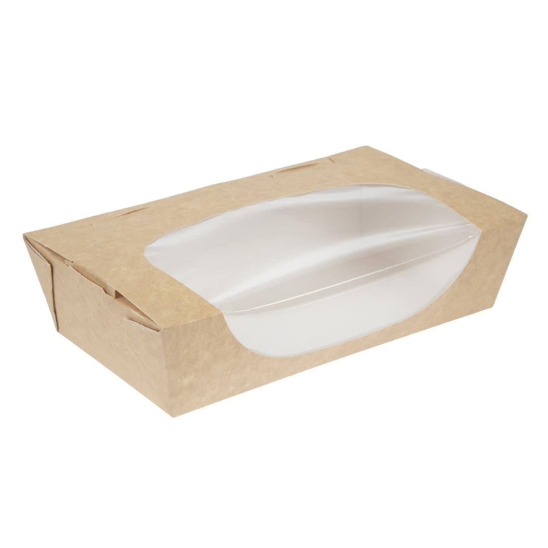 Colpac Recyclable Kraft Tuck-Top Salad Boxes With Window 1000ml (200 Pack)