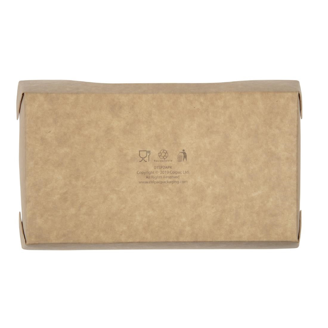 Colpac Recyclable Kraft Tuck-Top Salad Boxes With Window 1000ml (200 Pack)