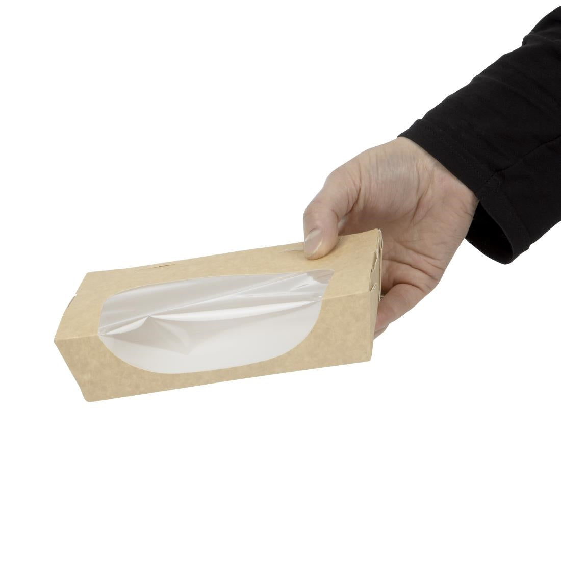Colpac Recyclable Kraft Tuck-Top Salad Boxes With Window 1000ml (200 Pack)