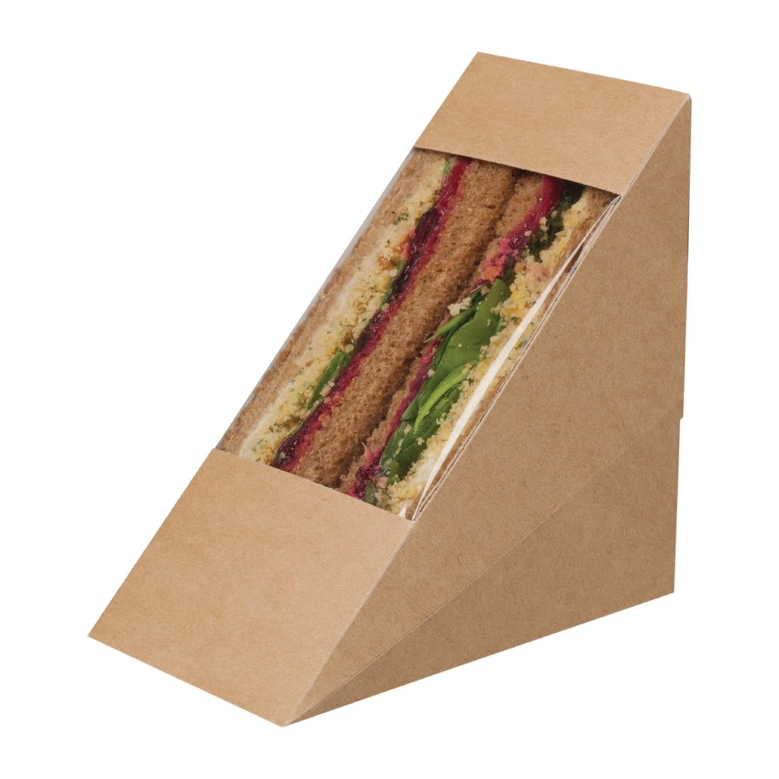 Colpac Zest Compostable Kraft Sandwich Wedges With Cellulose Window (500 pack)
