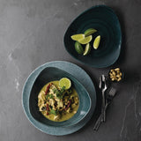 Churchill Stonecast Patina Triangular Bowls Rustic Teal 21oz 235mm (12 Pack)