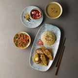 Churchill Stone Oblong Chef Plates Aquamarine 189 x 355mm (6 Pack)