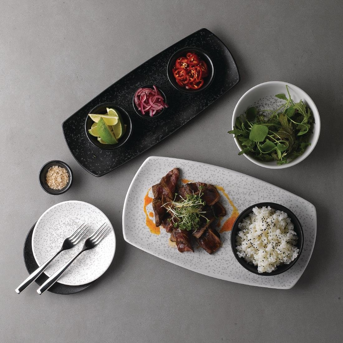 Churchill Menu Shades Caldera Ash Rectangular Plates 190mm (6 Pack)