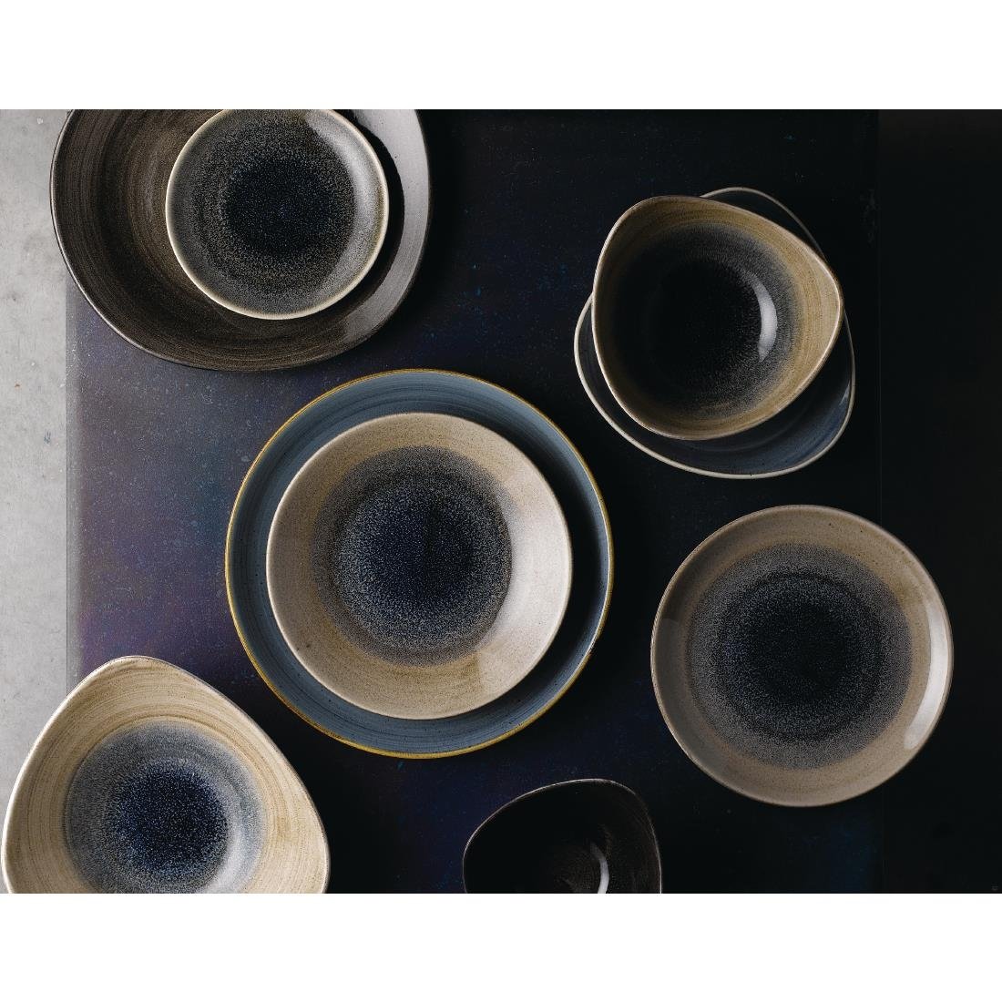 Churchill Stonecast Aqueous Coupe Plates Bayou Taupe 260mm (12 Pack)