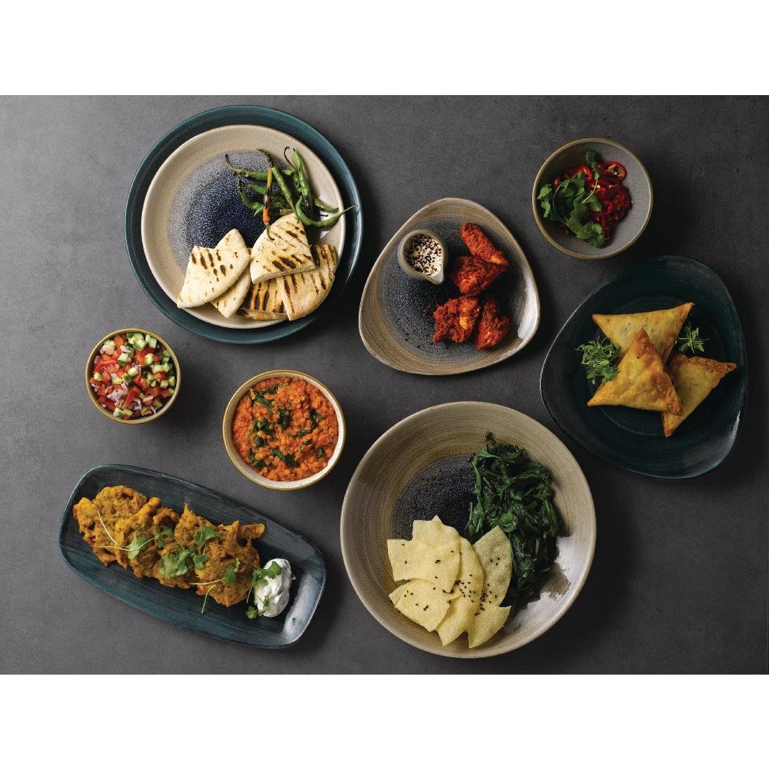Churchill Stonecast Aqueous Triangular Plates Bayou Taupe 265mm (12 Pack)