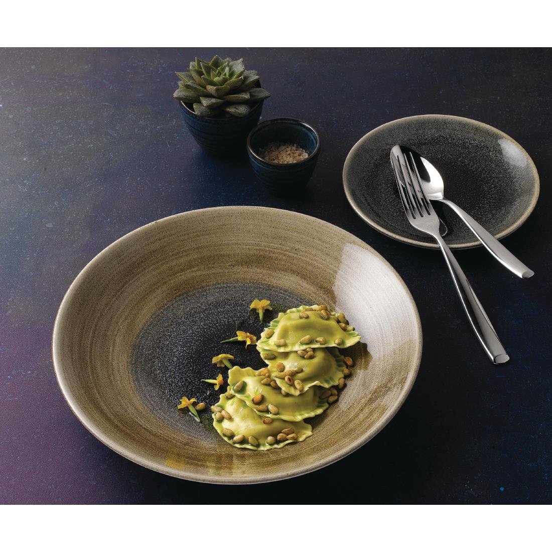 Churchill Stonecast Aqueous Deep Coupe Plates Bayou Taupe 281mm (12 Pack)