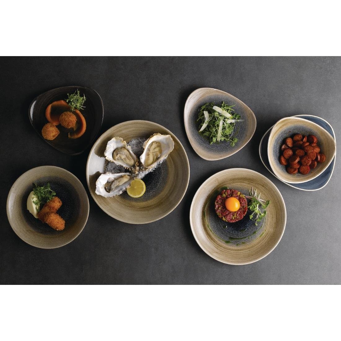 Churchill Stonecast Aqueous Deep Coupe Plates Bayou Taupe 281mm (12 Pack)