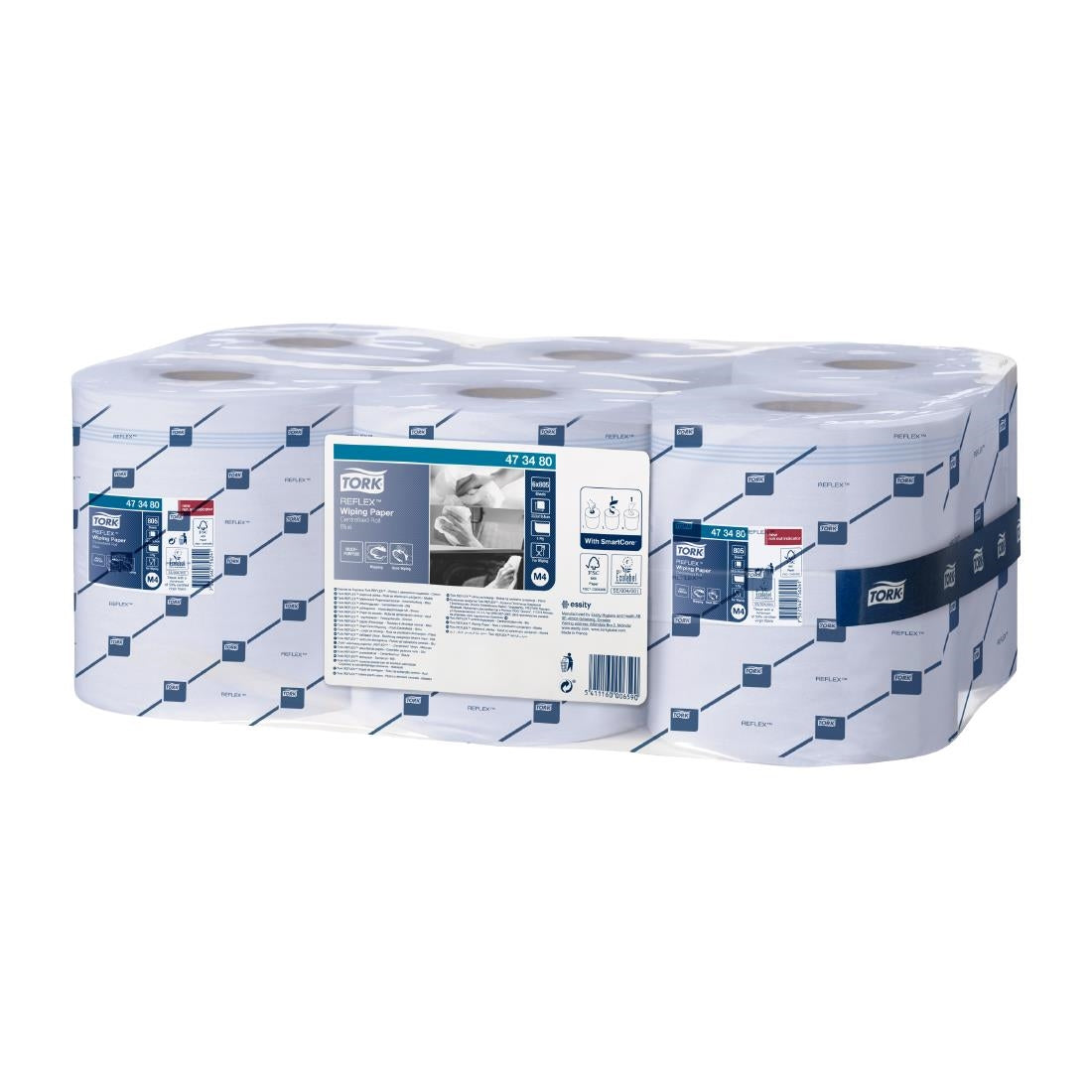 Tork Reflex Wiping Paper Blue Centrefeed Rolls M4 (6 Pack)