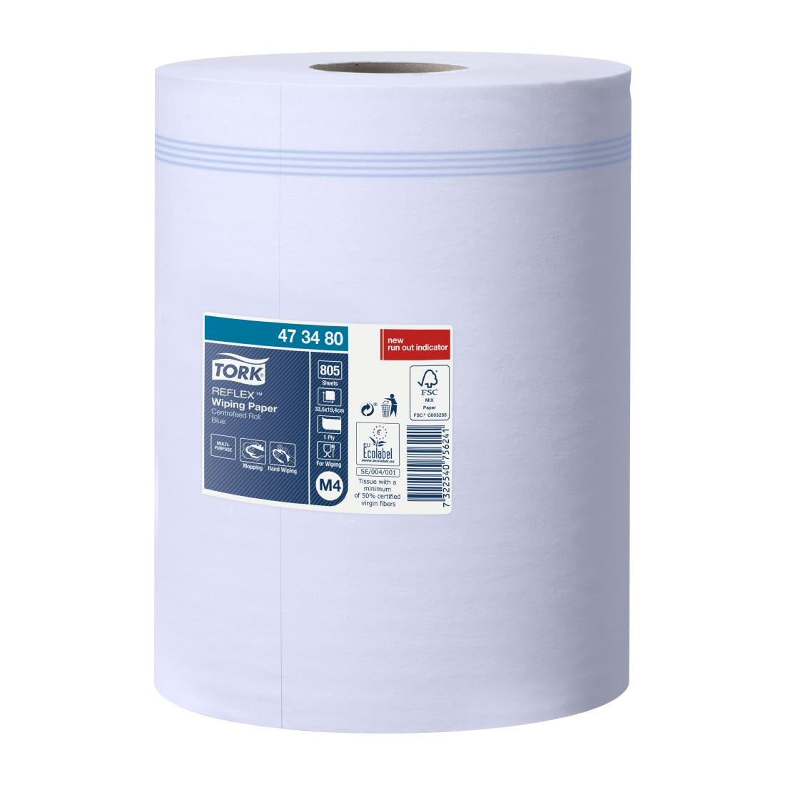 Tork Reflex Wiping Paper Blue Centrefeed Rolls M4 (6 Pack)