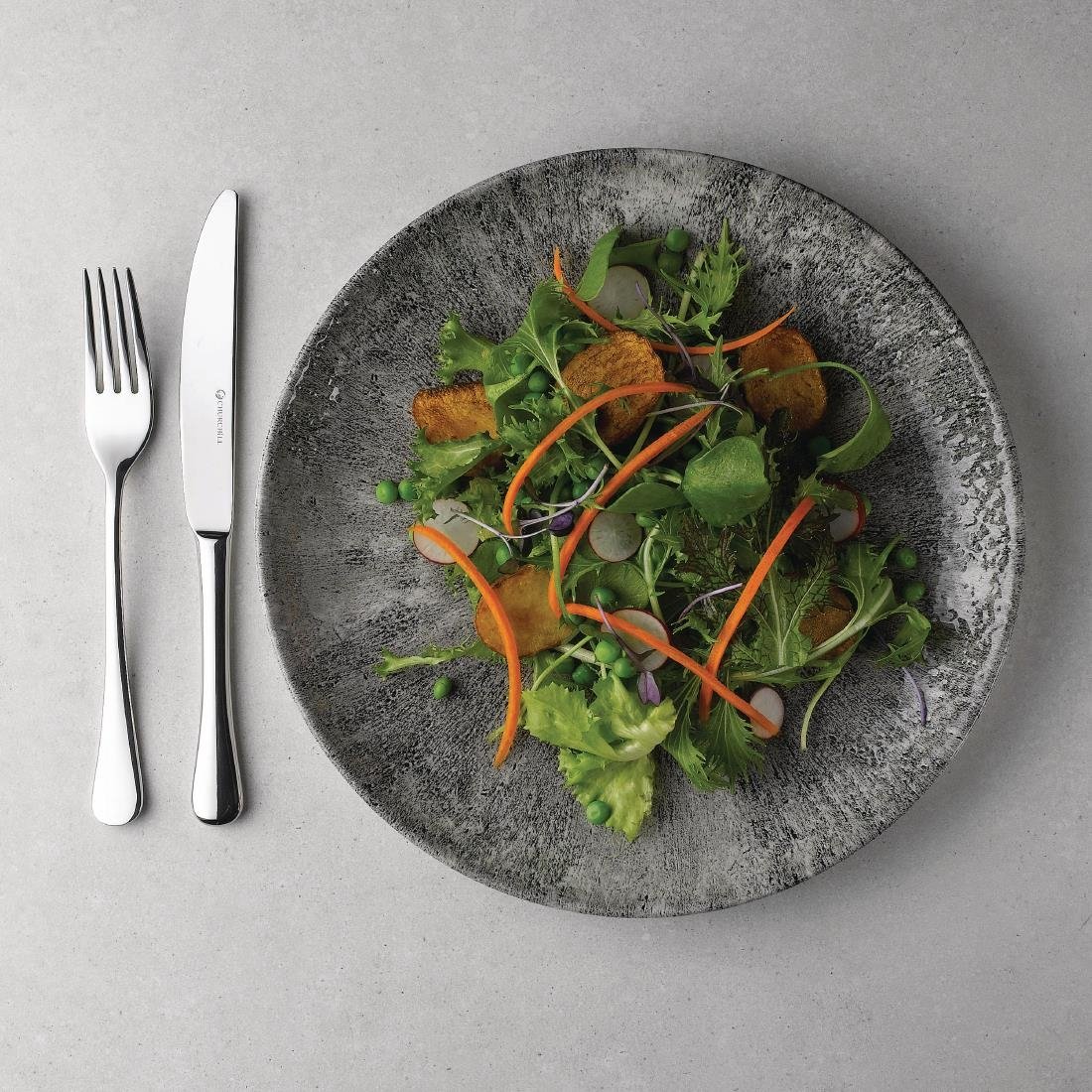 Churchill Stone Quartz Black Evolve Coupe Plates 288mm (12 Pack)