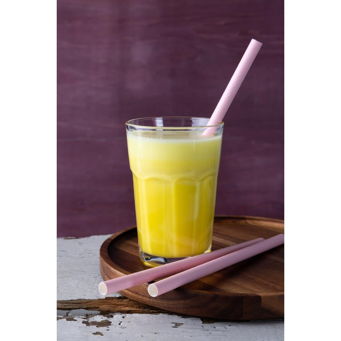 Fiesta Compostable Paper Smoothie Straws Pink (250 Pack)