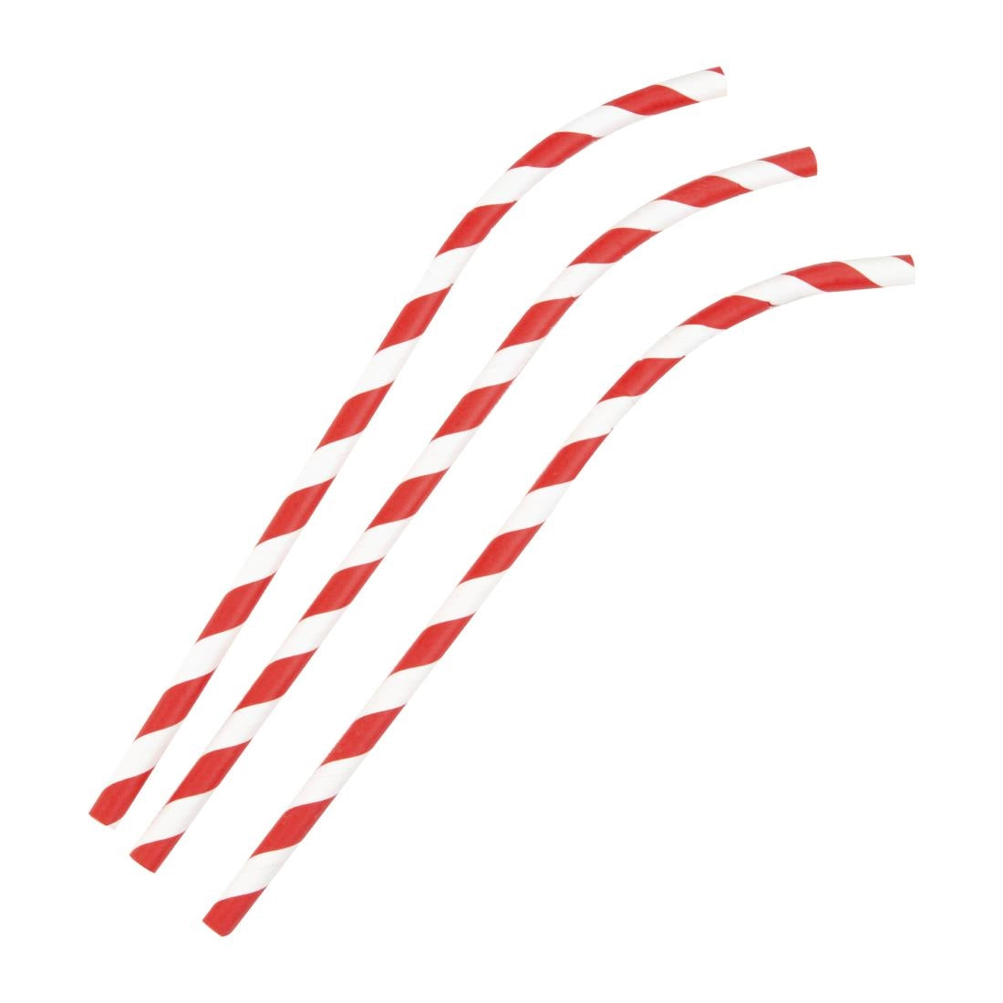 Fiesta Compostable Bendy Paper Straws Red Stripes (Pack of 250)