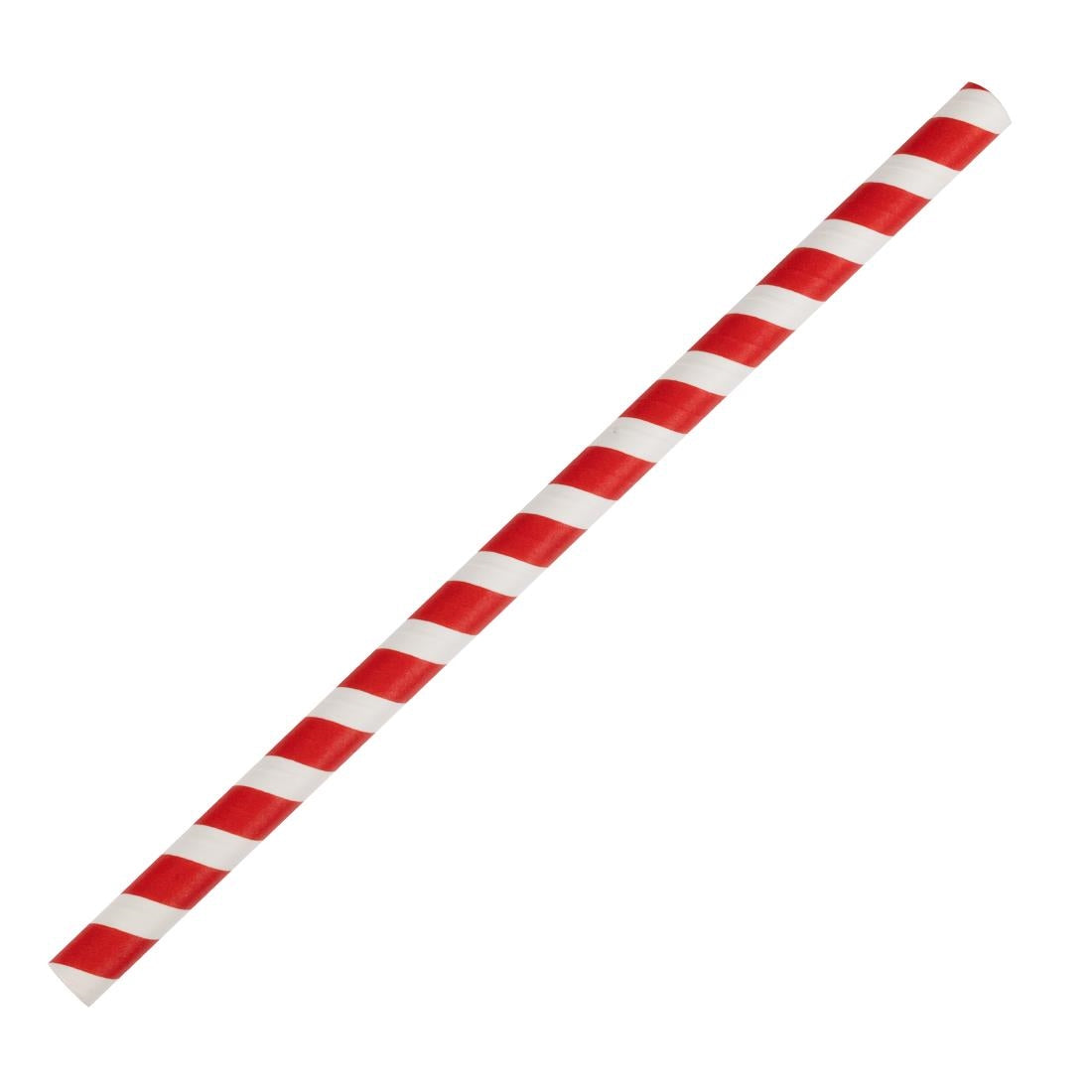 Fiesta Compostable Paper Smoothie Straws Red Stripes (250 Pack)