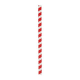 Fiesta Compostable Paper Smoothie Straws Red Stripes (250 Pack)